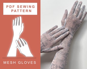 PDF Mesh Gloves Sewing Pattern / Sewing Pattern Women