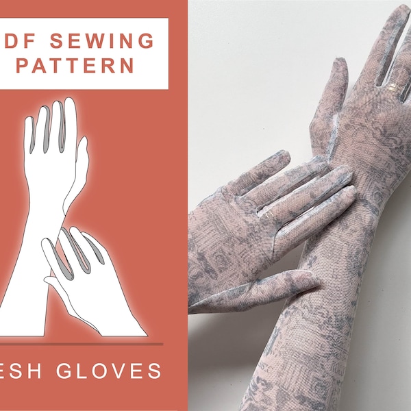 PDF Mesh Gloves Sewing Pattern / Sewing Pattern Women