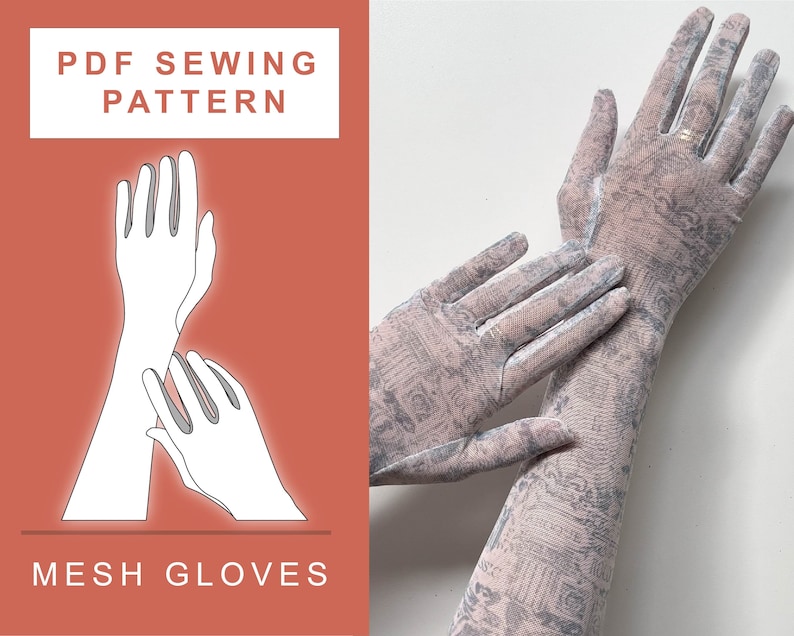 PDF Mesh Gloves Sewing Pattern / Sewing Pattern Women image 1