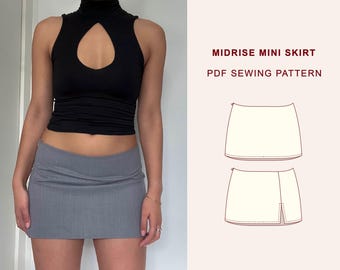 PDF Mid Rise Mini Skirt Sewing Pattern | XXS - 2XL | A4, A0 & US Letter Printing