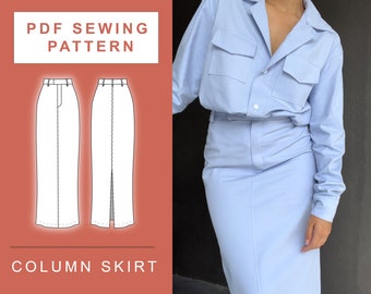 PDF Column Maxi Skirt Sewing Pattern | XXS - 3XL | A4, A0 & US Letting Printing