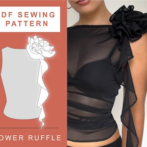 PDF Flower Ruffle Fanci Club Inspired Sewing Pattern Tutorial | A4, A0 & US Letter Printing