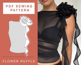 PDF Flower Ruffle Fanci Club Inspired Sewing Pattern Tutorial | A4, A0 & US Letter Printing