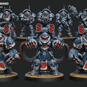 Wai Toa Warband 32 mm Grimdark Sci-Fi-miniatyrer | Tribal Strike Force för bordsspel och rollspel | 8-modellsset av hartsarmé