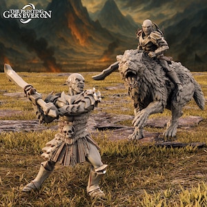 Azrak the Warbound – On Foot & Mounted Hero Miniatures | 28mm Fantasy Wargaming Proxy