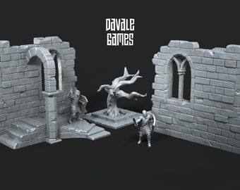 Terreno disperso de muro de piedra de 28 mm: Juegos de guerra de fantasía, D&D