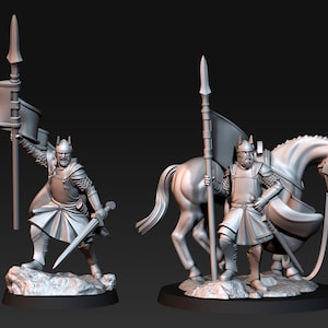 High Humans Banner Foot and mounted dnd fantasy tabletop wargames army miniature