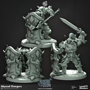 Abyssal Chargers Dark slave warriors tabletop Fantasy Games 32mm