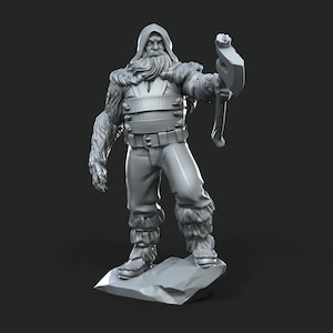 Grudder the bearman 28mm miniatures dnd mini wargaming miniatures dungeon and dragons miniatures for painting fantasy miniatures gift
