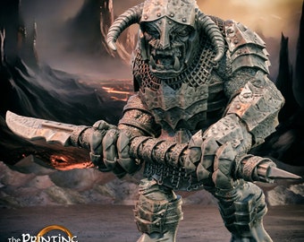 War Troll Chief Miniature, 28mm D&D Fantasy Wargaming Mini