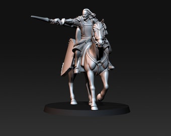 High Human Captain Miniature: Foot and Mounted, 28mm Wargaming