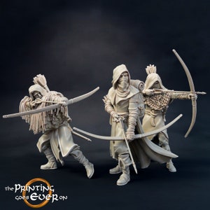 Watchers of Mona’Firth Archers 28mm dnd miniature dungeon and dragons fantasy wargaming miniature tabletop wargame miniature for painting