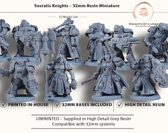 Socratis Knights 32 mm Sci-Fi Fantasy Miniatur für Tabletop Games Grimdark RPGs und Wargaming Miniature Dungeons and Dragons Crusader