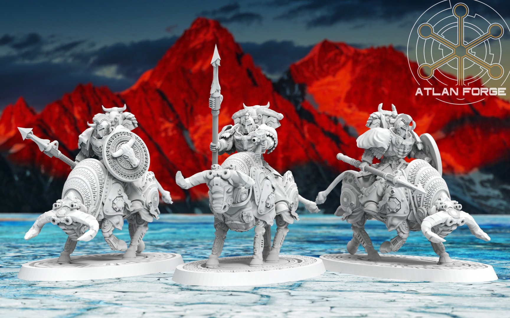 Minoan Bull Riders 32mm wargame miniatures fantasy dnd wargaming minis dungeons and dragons painting gift RPG tabletop minis