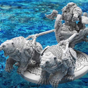 Endre Isklaw on the Bear Chariot 32mm miniature grimdark fantasy dnd wargaming miniatures dungeons and dragons painting gift RPG tabletop