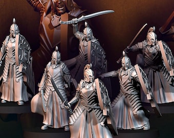 Elf Swordmen Miniatures: 28mm D&D Fantasy Wargaming Minis