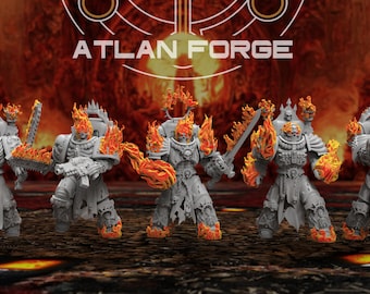Daemon hades burning legion melee 32mm sci-fi fantasy miniature for tabletop games grimdark RPGs wargaming miniature dungeons and dragons