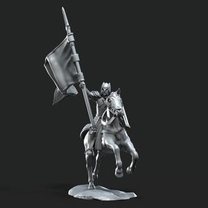 Grey Castle banner Mounted 28mm miniatures dnd minis fantasy miniatures dungeons and dragons painting wargaming miniatures tabletop