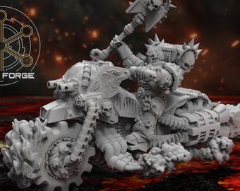 Hell's Rider Miniature: 32mm Sci-Fi Grimdark Miniature for Wargaming