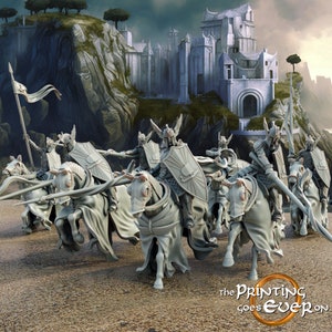 white city Mounted swan knights dnd fantasy tabletop wargames 28mm
