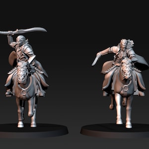 Elves Captains Bloody Brothers foot and mounted dnd fantasy tabletop wargames elf army miniatures