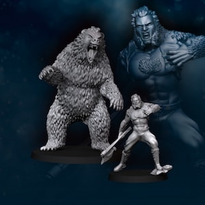 bear man and human form 28mm miniatures dnd mini wargaming miniatures dungeon and dragons miniatures for painting fantasy miniatures gift