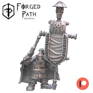 Pirate dwarf command unit with banner dnd fantasy tabletop wargames army miniature