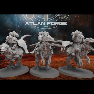 Cyber Velociraptor Riders 32mm sci-fi fantasy miniature for tabletop games grimdark RPGs dnd wargaming miniature dungeons and dragons