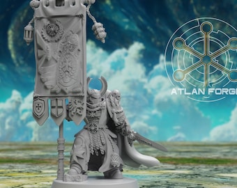Templar war banner 32mm wargame miniatures fantasy dnd wargaming minis dungeons and dragons painting gift RPG tabletop minis