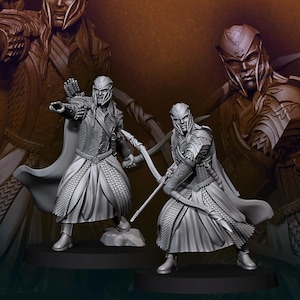 Armoured wood elf archers 28mm miniatures dnd minis fantasy miniatures dungeons and dragons miniatures for painting wargaming miniatures