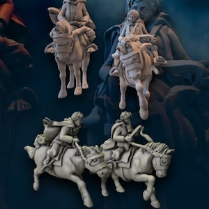 Halfmen fellowship mounted 28mm dnd miniature dungeon and dragons fantasy wargaming miniature tabletop wargame miniature for painting