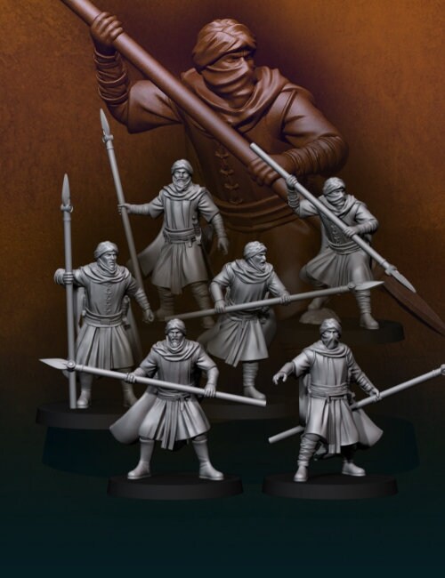 Snake warrior spearmen 28mm miniatures dnd minis fantasy miniatures dungeons and dragons miniatures  wargaming miniatures tabletop wargames