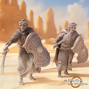 Easterner swordsmen 28mm miniatures dnd minis fantasy miniatures dungeons and dragons miniatures  wargaming miniatures tabletop wargames