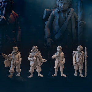Halfmen fellowship 28mm dnd miniature dungeon and dragons fantasy wargaming miniature tabletop wargame miniature for painting