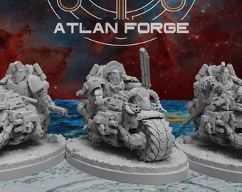 Minoan Bikers – 32mm Sci-Fi Wargaming Miniatures | Grimdark RPG & Tabletop Resin Models - Atlan Forge