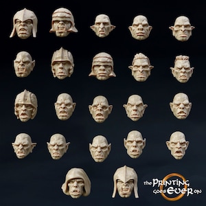 Orc heads accessories pack 28mm miniatures dnd gift fantasy miniatures dungeons and dragons minis wargaming miniatures tabletop wargames
