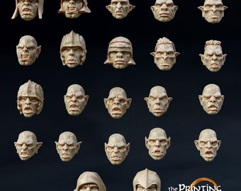 Orc heads accessories pack 28mm miniatures dnd gift fantasy miniatures dungeons and dragons minis wargaming miniatures tabletop wargames