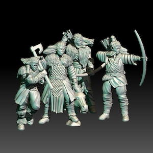 Hillwomen Raiders 28mm miniatures dnd mini wargaming miniatures dungeon and dragons miniatures for painting fantasy miniatures gift