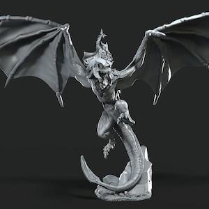 Miniatura de Wyvern con Mago Oscuro, 28 mm, para juegos de mesa de D&D.