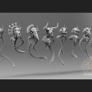 Skull Drones 32mm scale sci-fi fantasy for tabletop games grimdark RPGs dnd wargaming miniature dungeons and dragons