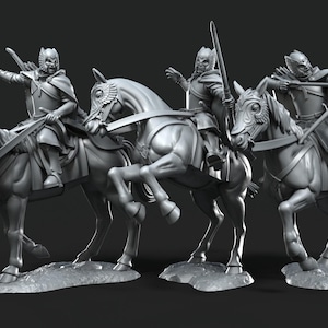 Grey Castle Court Guards mounted 28mm miniatures dnd minis fantasy miniatures dungeons and dragons miniatures painting wargaming miniatures