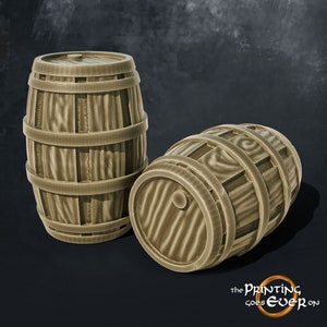 28mm Scatter Terrain barrels tabletop fantasy wargaming miniature dnd dungeons and dragons pathfinder miniature for painting gift