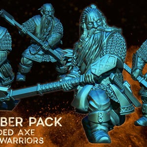 Exiled Dwarves two handed-axe-dwarves-warriors 28mm fantasy dungeons and dragons miniature wargaming tabletop dnd dwarf army miniatures
