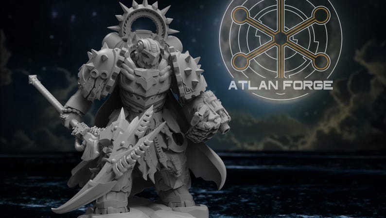 Wai Toa Aegis Captain 32mm Fantasy Miniature | Ocean Shark Warrior Leader for DnD RPG Wargaming | Resin Model image 3