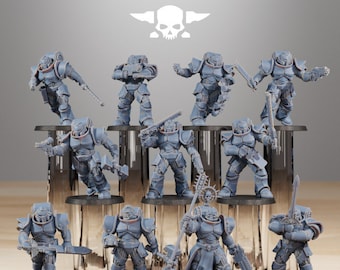 Socratis Melee Infantry Miniatures: Grimdark Sci-Fi RPG, 32mm Resin Kit