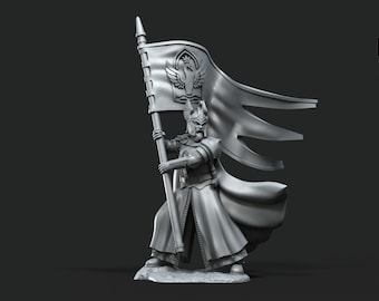 Jinete del Cisne Blanco, portador del estandarte – Caballería de fantasía de 28 mm para juegos de guerra de mesa
