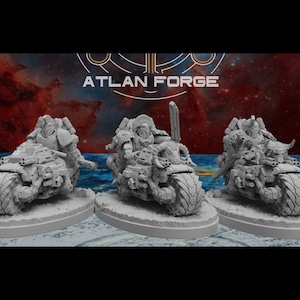 Minoan Bikers 32mm sci-fi fantasy miniature for tabletop games grimdark RPGs dnd wargaming miniature dungeons and dragons painting