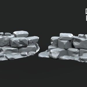 28mm Scatter Terrain small stone piles tabletop fantasy wargaming miniature dnd dungeons and dragons pathfinder miniature for painting gift