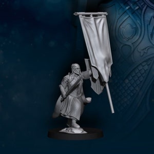 Wood elven banner 28mm miniatures dnd fantasy miniatures dungeons and dragons miniatures painting wargaming miniatures tabletop wargames