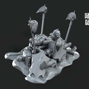 28mm Scatter Terrain dead warriors tabletop fantasy wargaming miniature dnd dungeons and dragons pathfinder miniature for painting gift